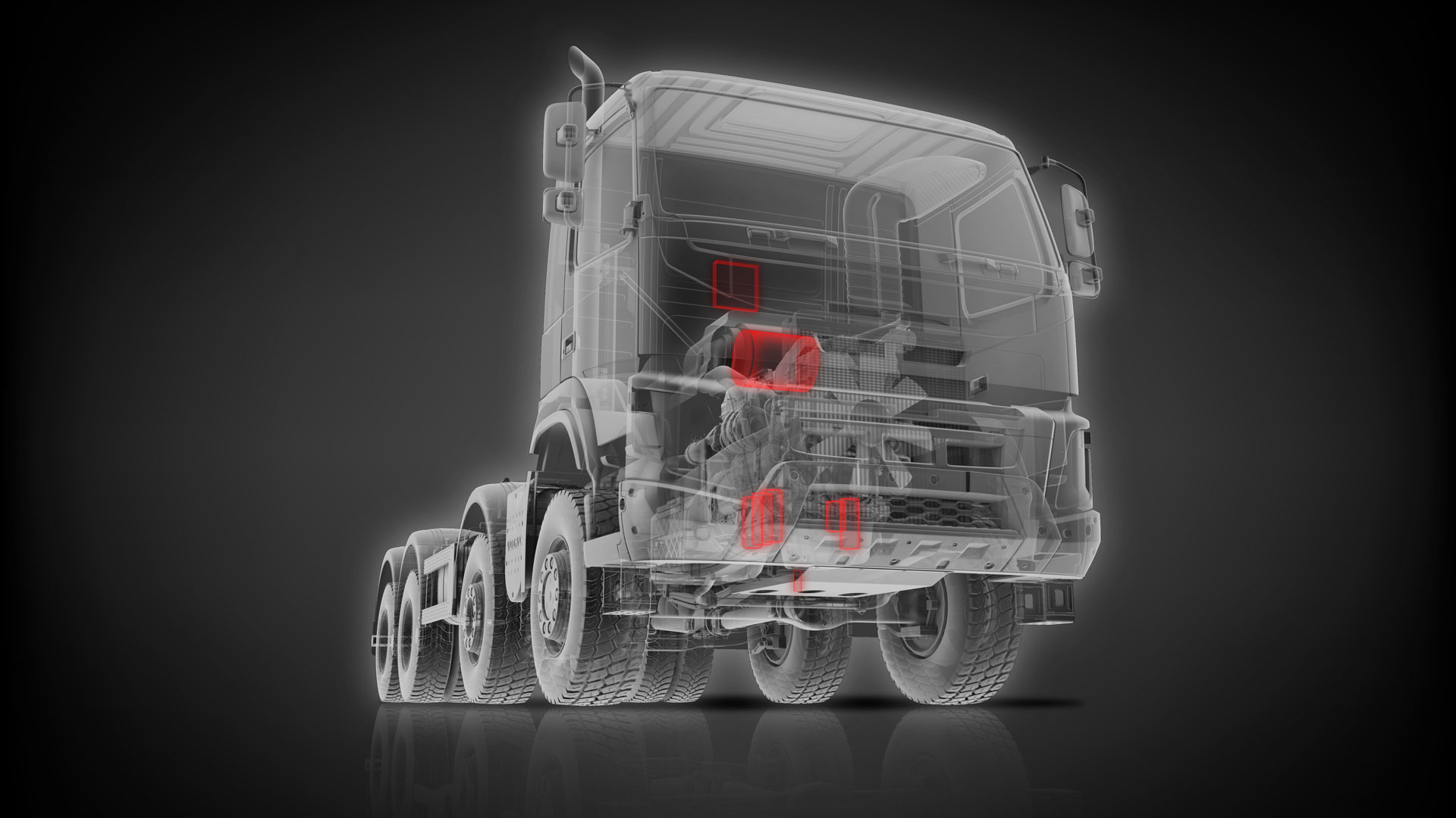luftfilter-rendering 3d volvo truck lkw luftfilter kfz zugmaschine oilfilter