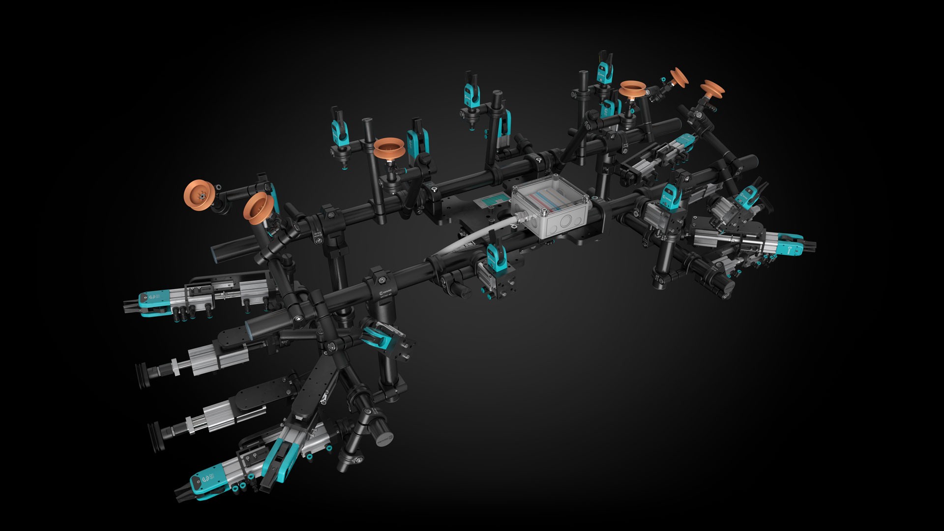 maschinenbau-rendering 3d maschinenbau technik greifarm roboter-hydraulik cgi catia
